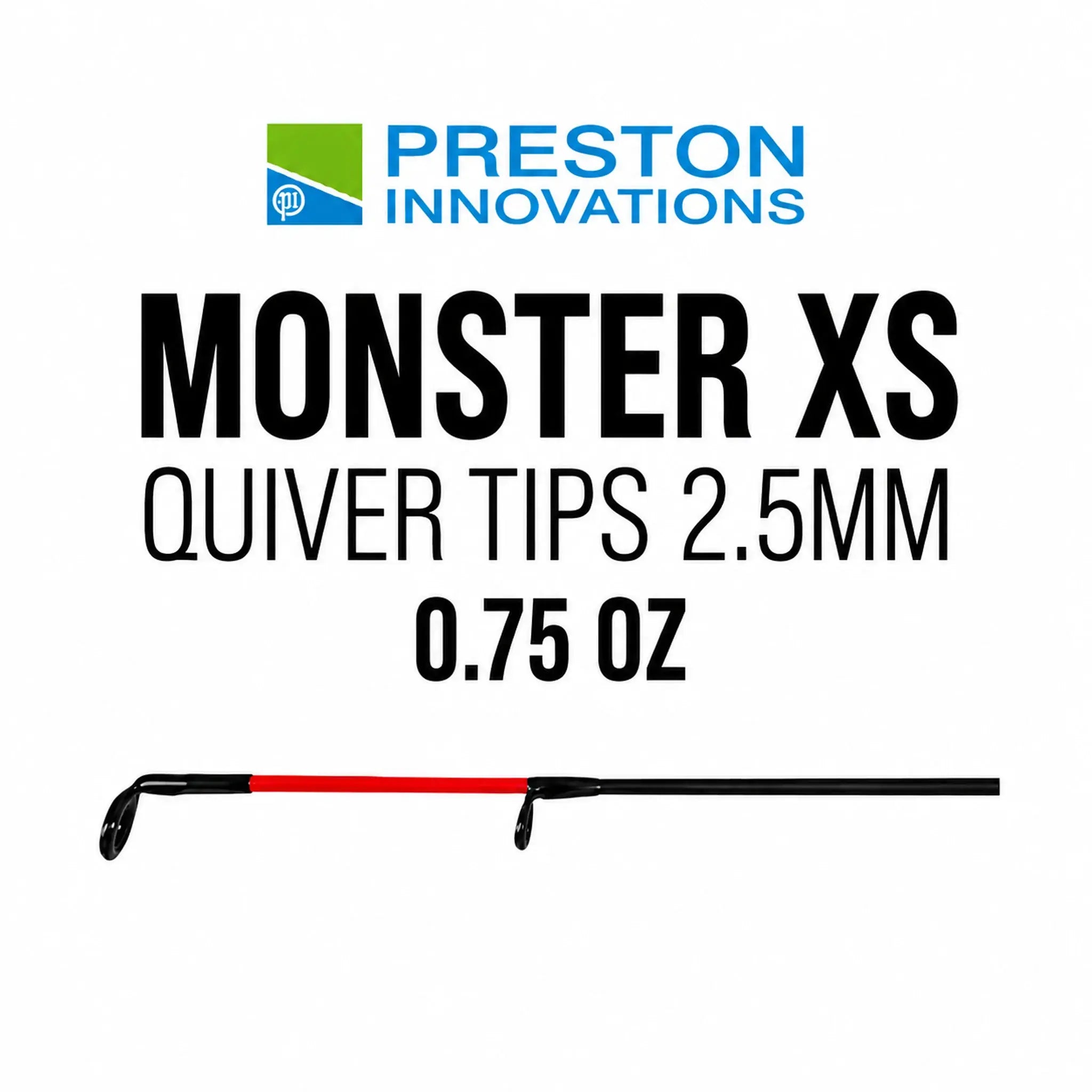 Preston Monster XS Quiver Tip 2.5mm 0.75oz met rode top – variantcover op witte achtergrond
