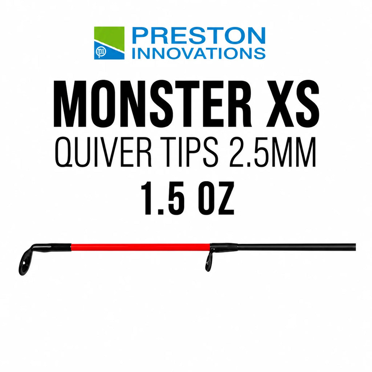Preston Monster XS Quiver Tip 2.5mm 1.5oz met rode top – variantcover op witte achtergrond
