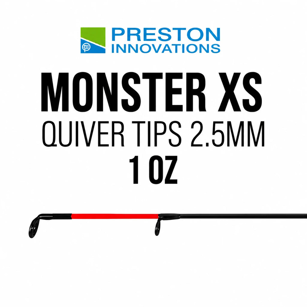 Preston Monster XS Quiver Tip 2.5mm 1oz met rode top – variantcover op witte achtergrond
