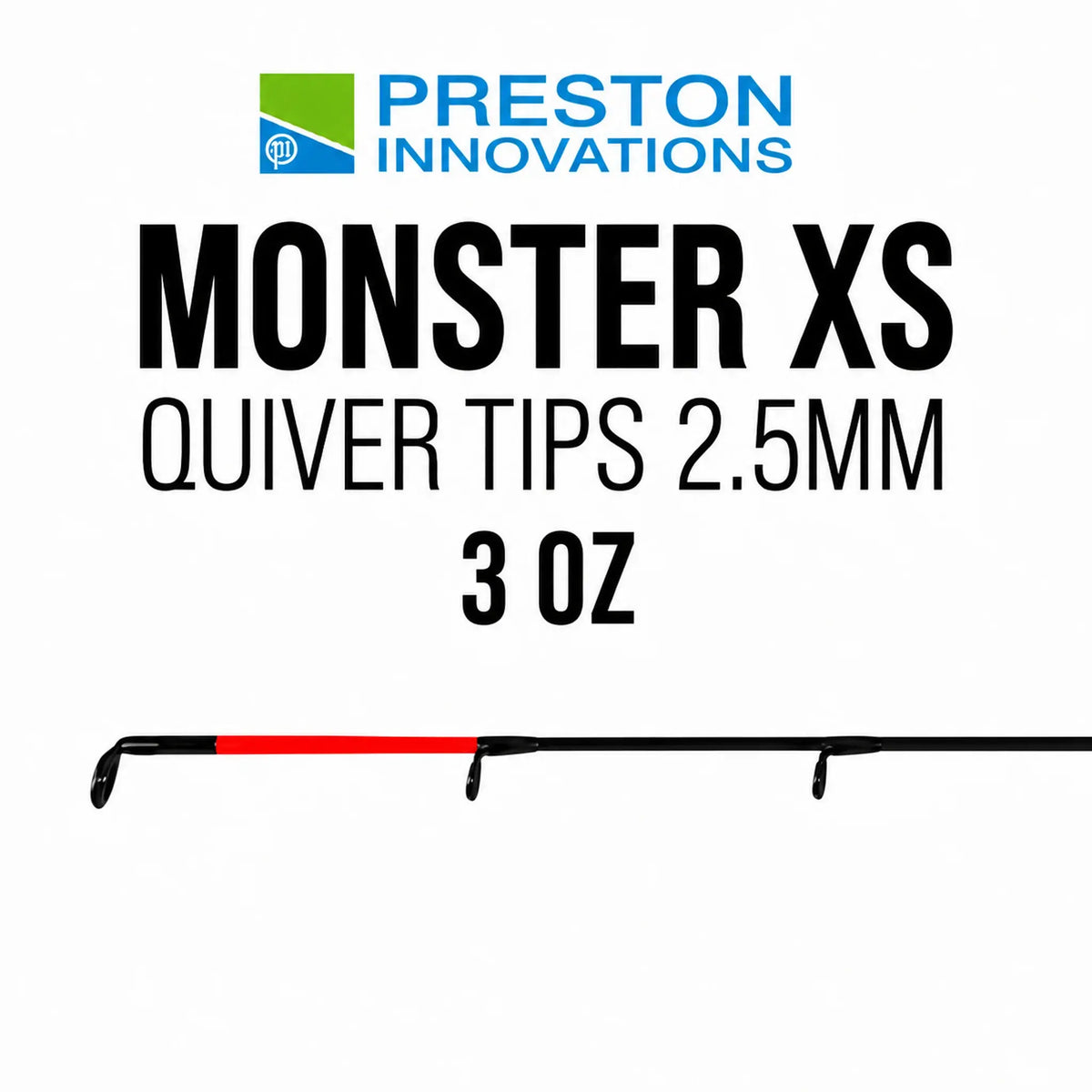 Preston Monster XS Quiver Tip 2.5mm 3oz met rode top – variantcover op witte achtergrond