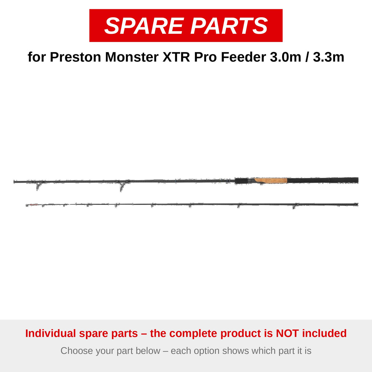 Preston Monster XTR Pro Feeder 3.0m / 3.3m Sections – onderdelen (P0070119)