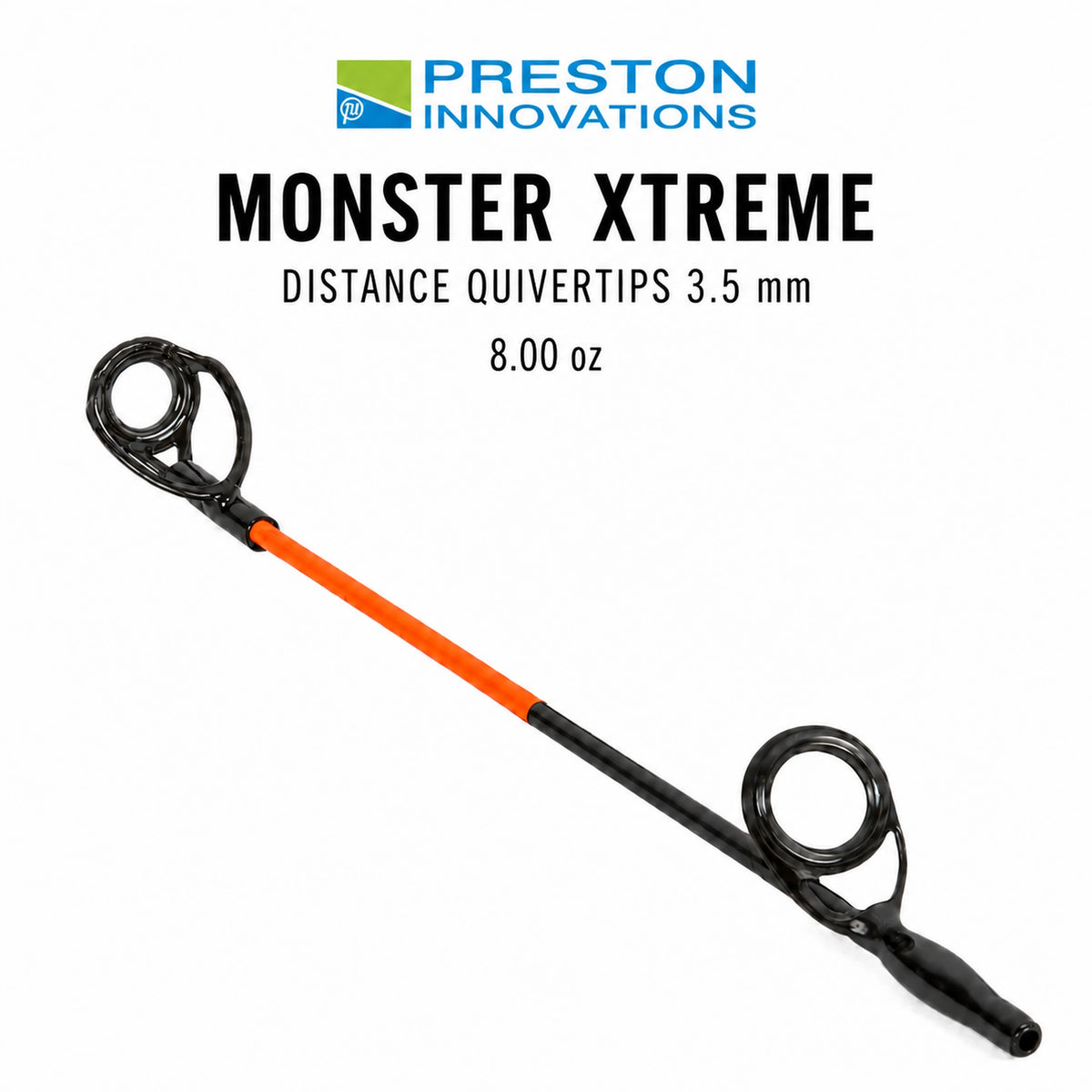 Preston Monster Xtreme Distance Quivertip 8.00 oz, oranje feedertop op witte achtergrond