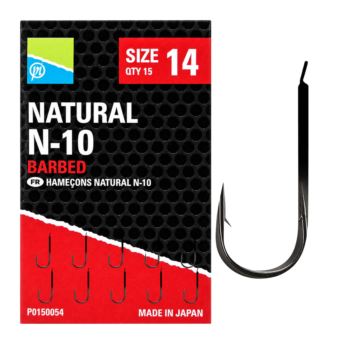 Preston Natural N-10 Barbed haak met weerhaak maat 14