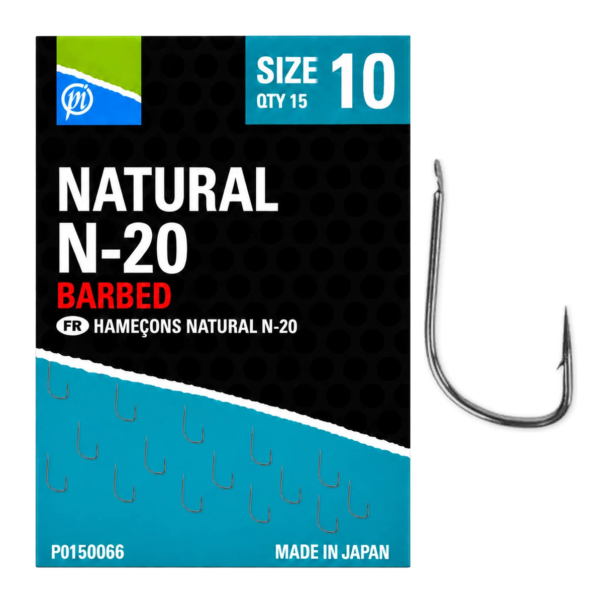 Preston Natural N-20 Barbed haak maat 10