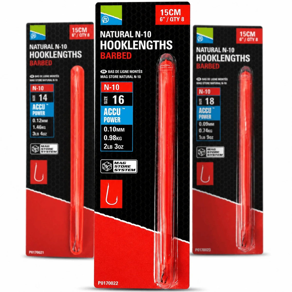 Preston Natural N-10 Hooklengths Barbed 6 inch – 15 cm onderlijnen met weerhaak