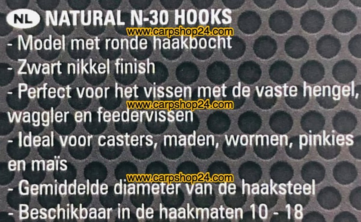 Preston Natural N-30 Barbed – haak met weerhaak en bled