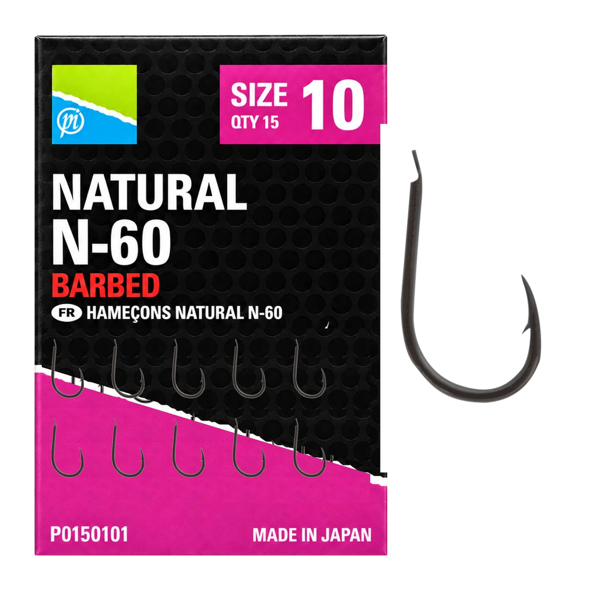 Preston Natural N-60 Barbed maat 10 – haak met bled en weerhaak