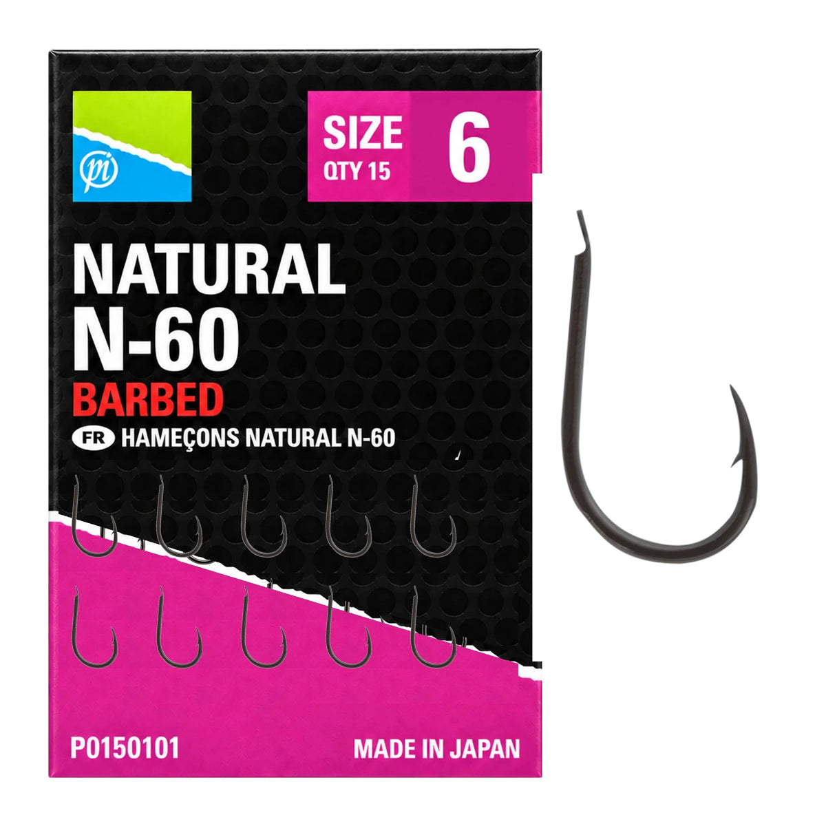 Preston Natural N-60 Barbed maat 6 – haak met bled en weerhaak