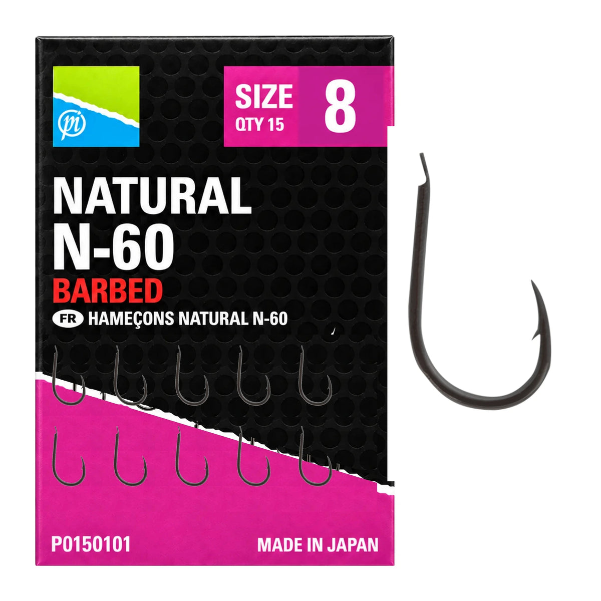 Preston Natural N-60 Barbed maat 8 – haak met bled en weerhaak