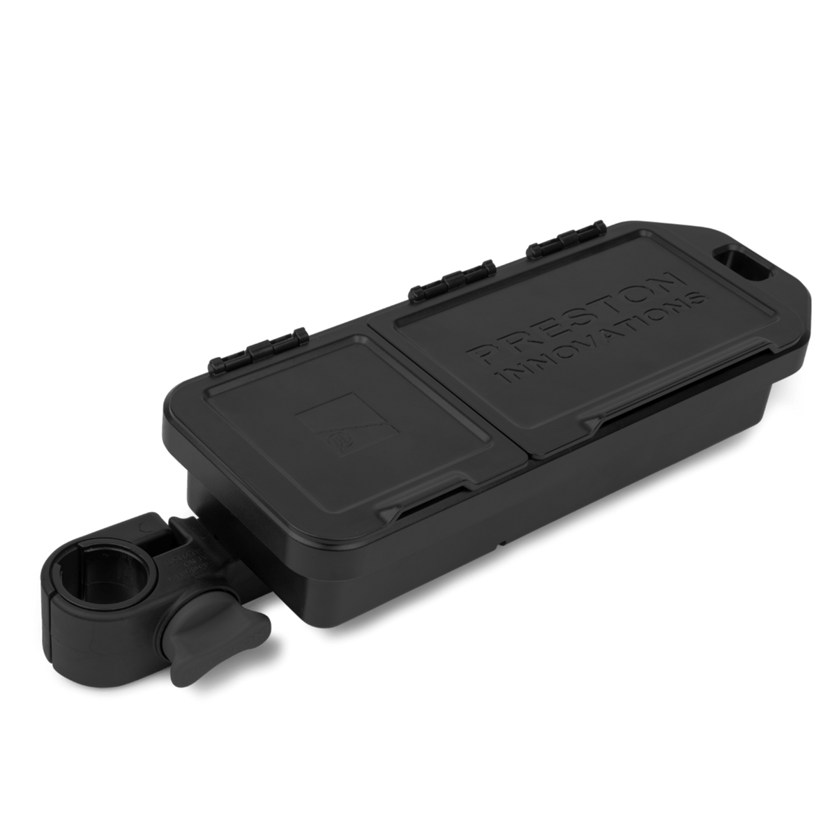 Gesloten Preston Offbox Deluxe Accessory Tray met waterdicht tweedelig deksel