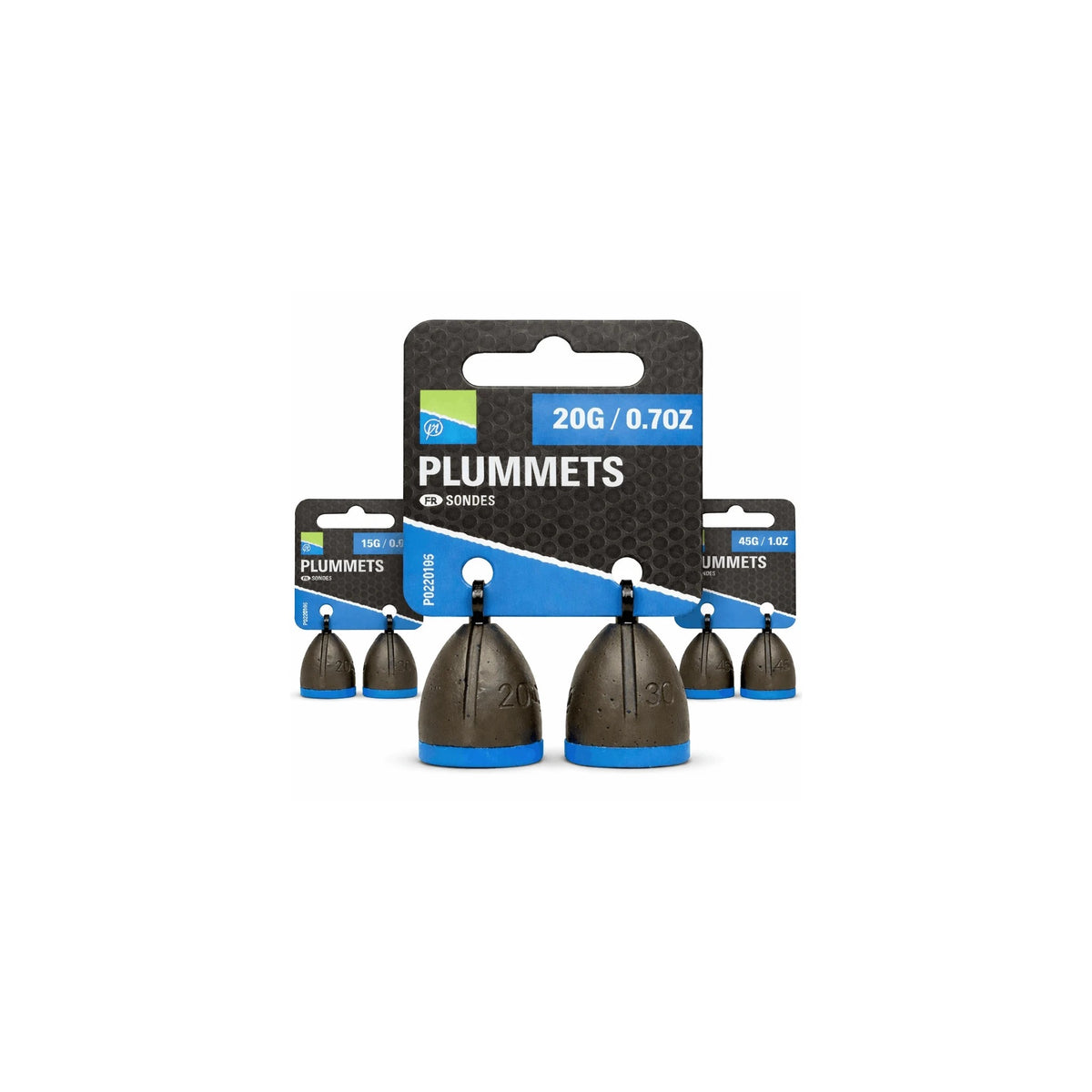 Preston Plummets peillood assortiment 15 20 en 45 gram
