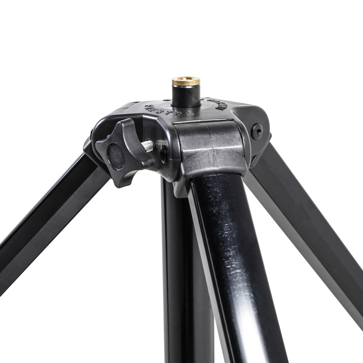 Preston Pro Tripod – detail van bevestigingskop, schroefaansluiting en draaiknop