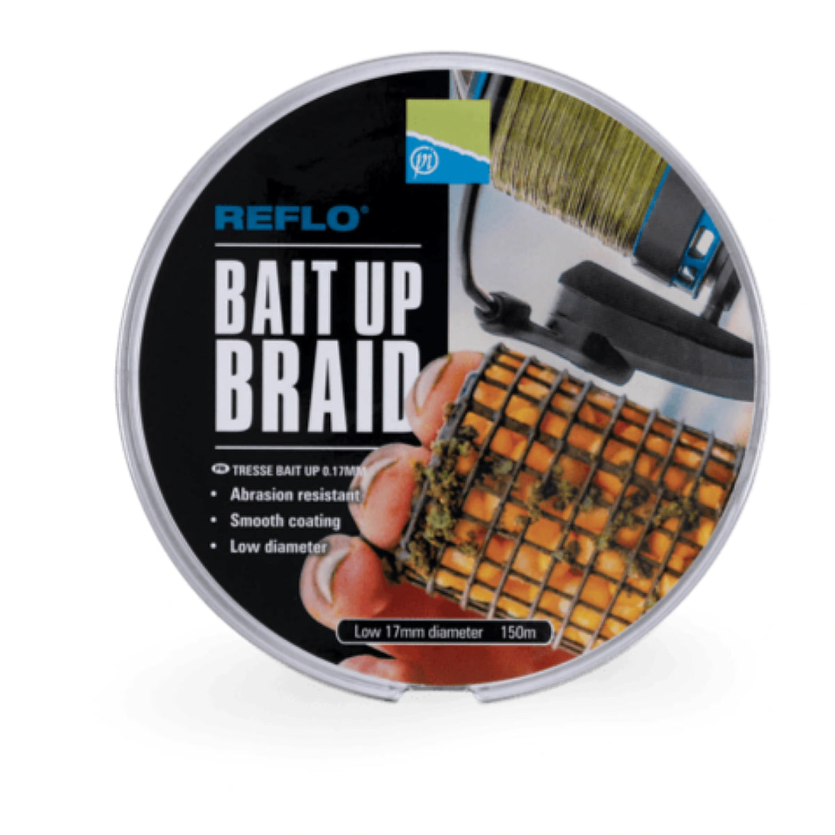 Preston Reflo Bait Up Braid 0,17 mm – ronde verpakking met 150 meter gevlochten voerlijn