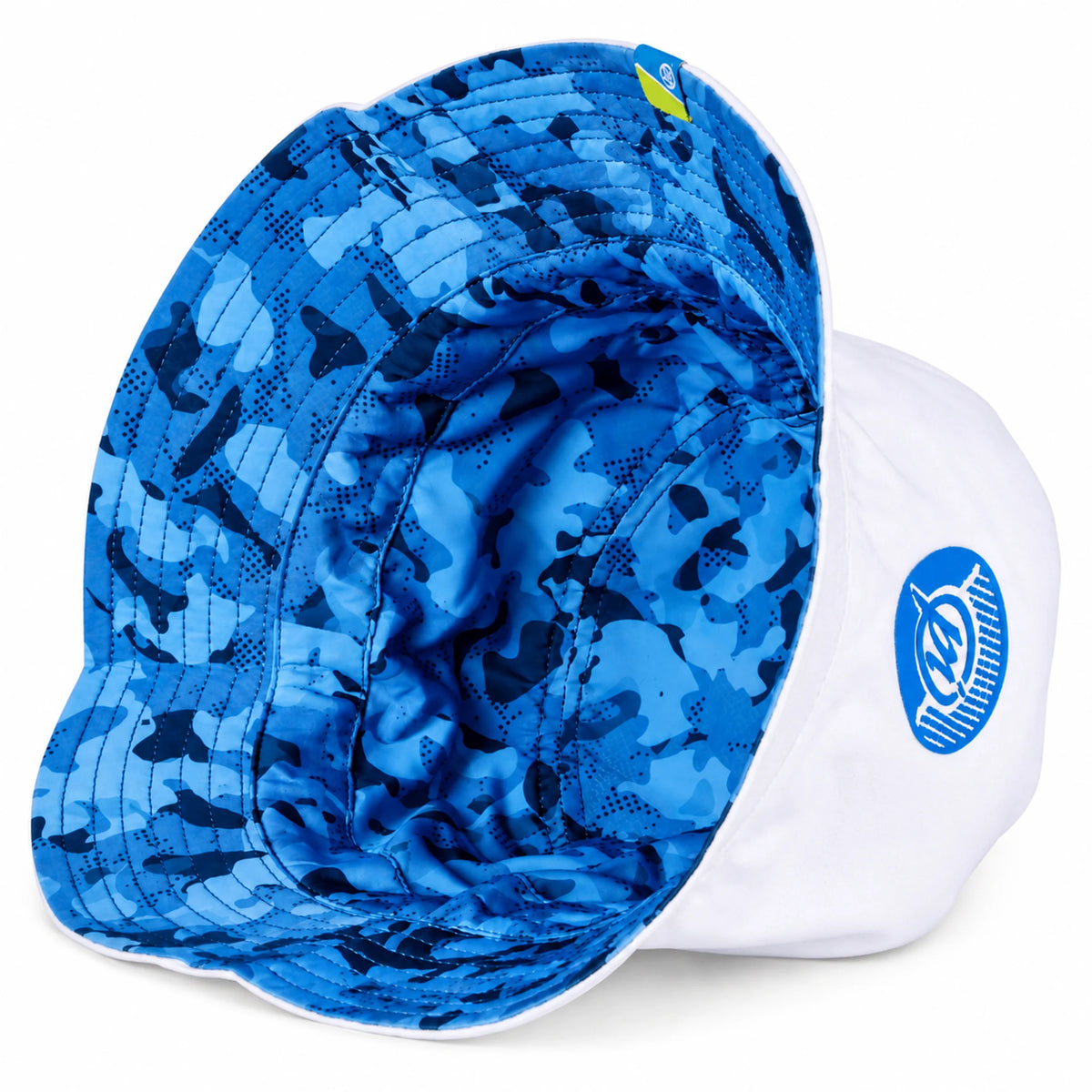Preston Reversible Bucket Hat P0200619 – blauwe camo binnenzijde en witte buitenzijde