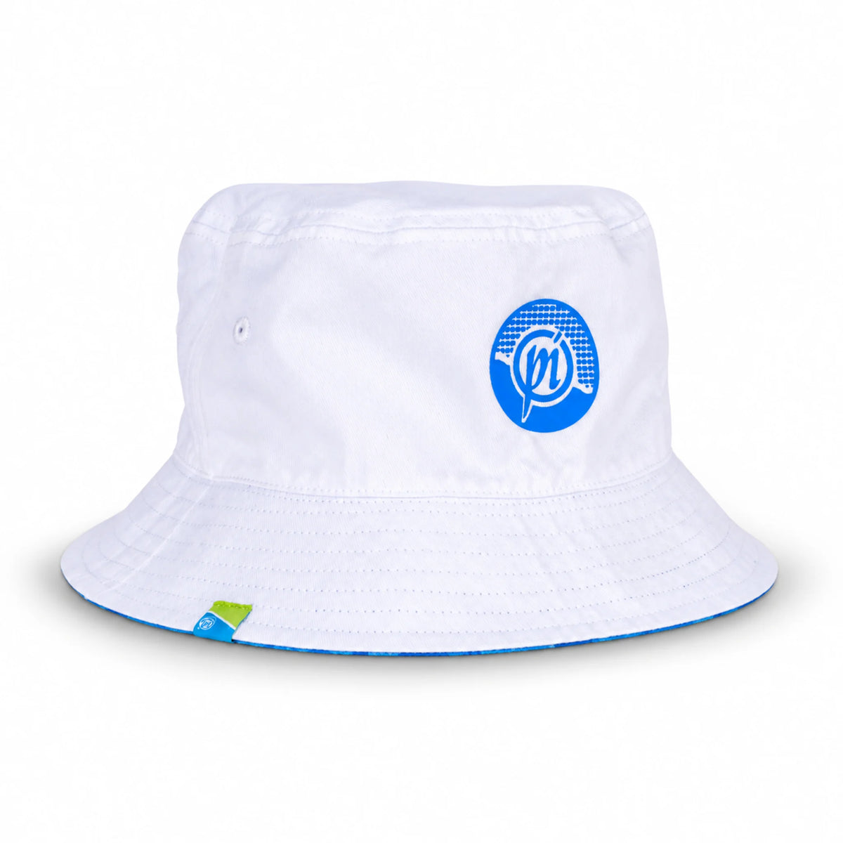Preston Reversible Bucket Hat P0200619 – witte zijde met blauw logo