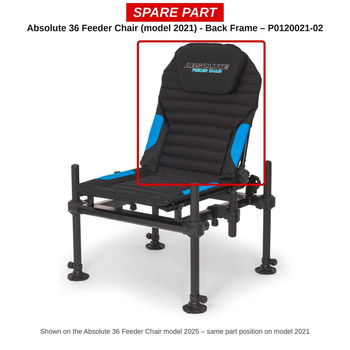 Preston Rugframe voor Absolute 36 feederstoel (model 2021) – P0120021-02
