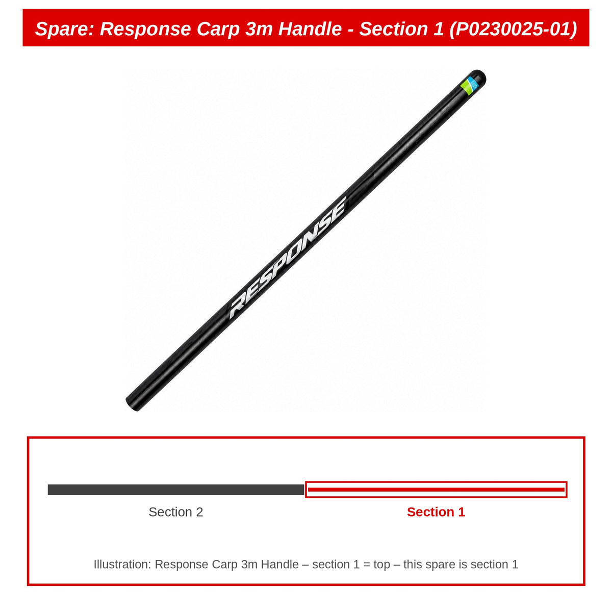 Preston Schepnetsteeldeel 1 voor Response Carp 3m schepnetsteel – P0230025-01