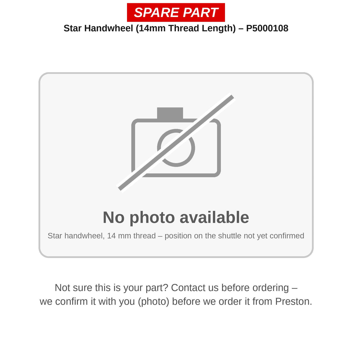 Preston Sterhandwieltje 14 mm voor Space Station Shuttle – P5000108
