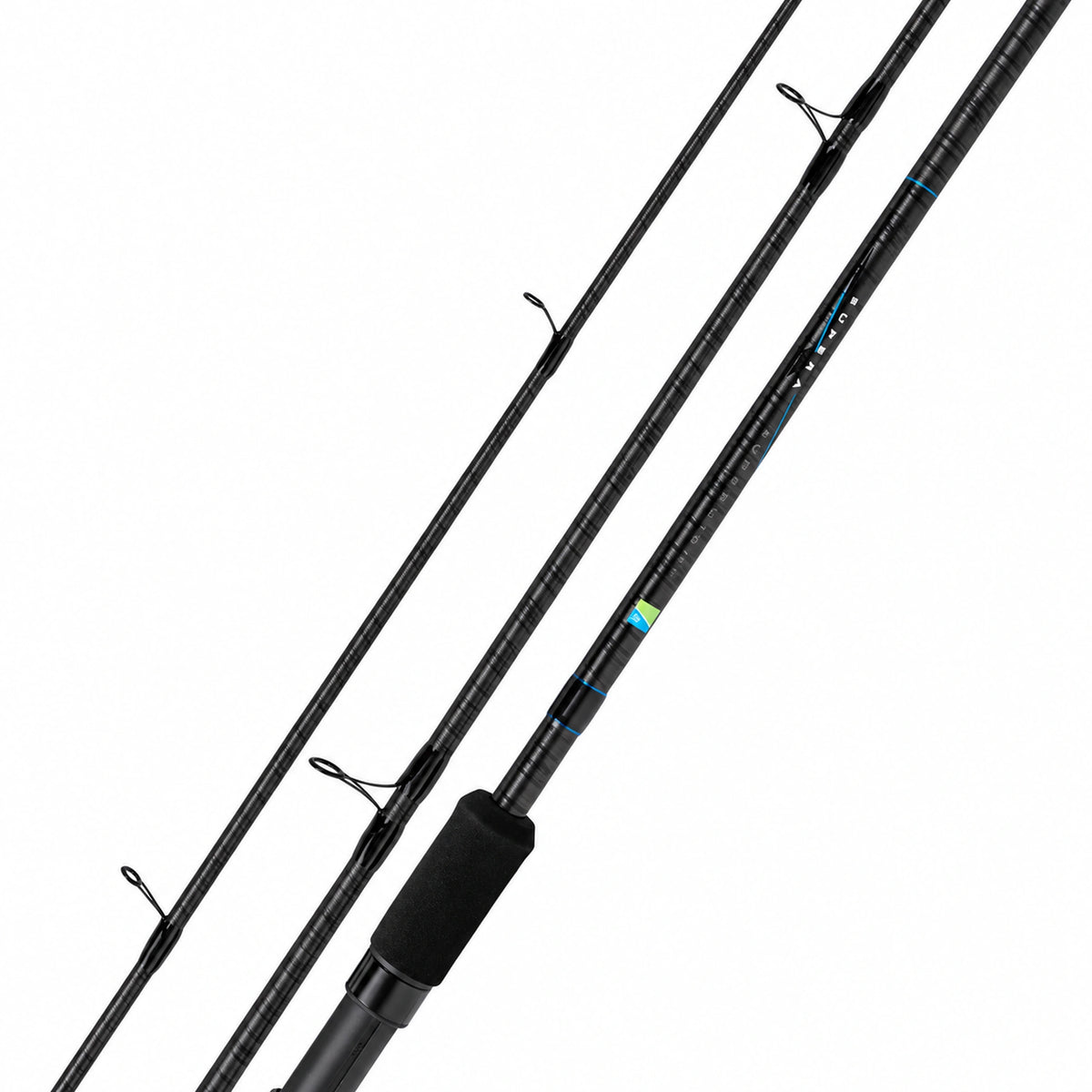 Preston Supera X Superlight 12ft Float – detail van driedelige dobberhengel met carbonblank en handgreep
