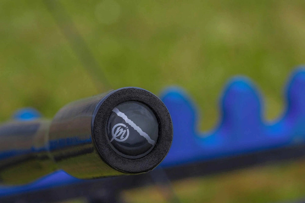 Preston Supera X Superlight, einddop van de handgreep met Preston-logo