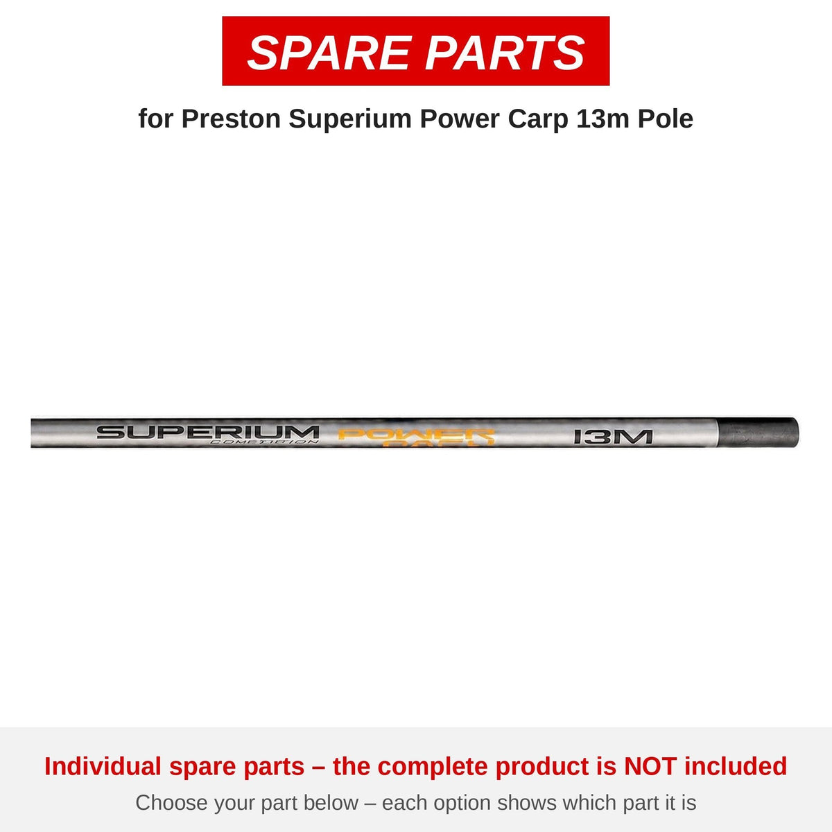 Preston Superium Power Carp 13m Pole – onderdelen (P0240088)