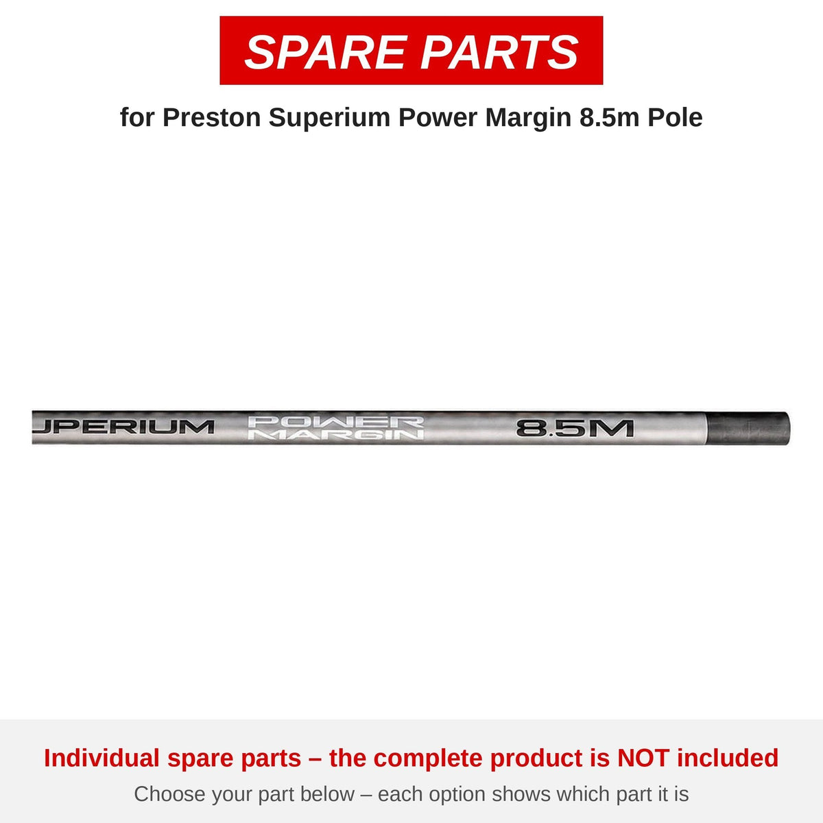 Preston Superium Power Margin 8.5m Pole – onderdelen (P0240089)
