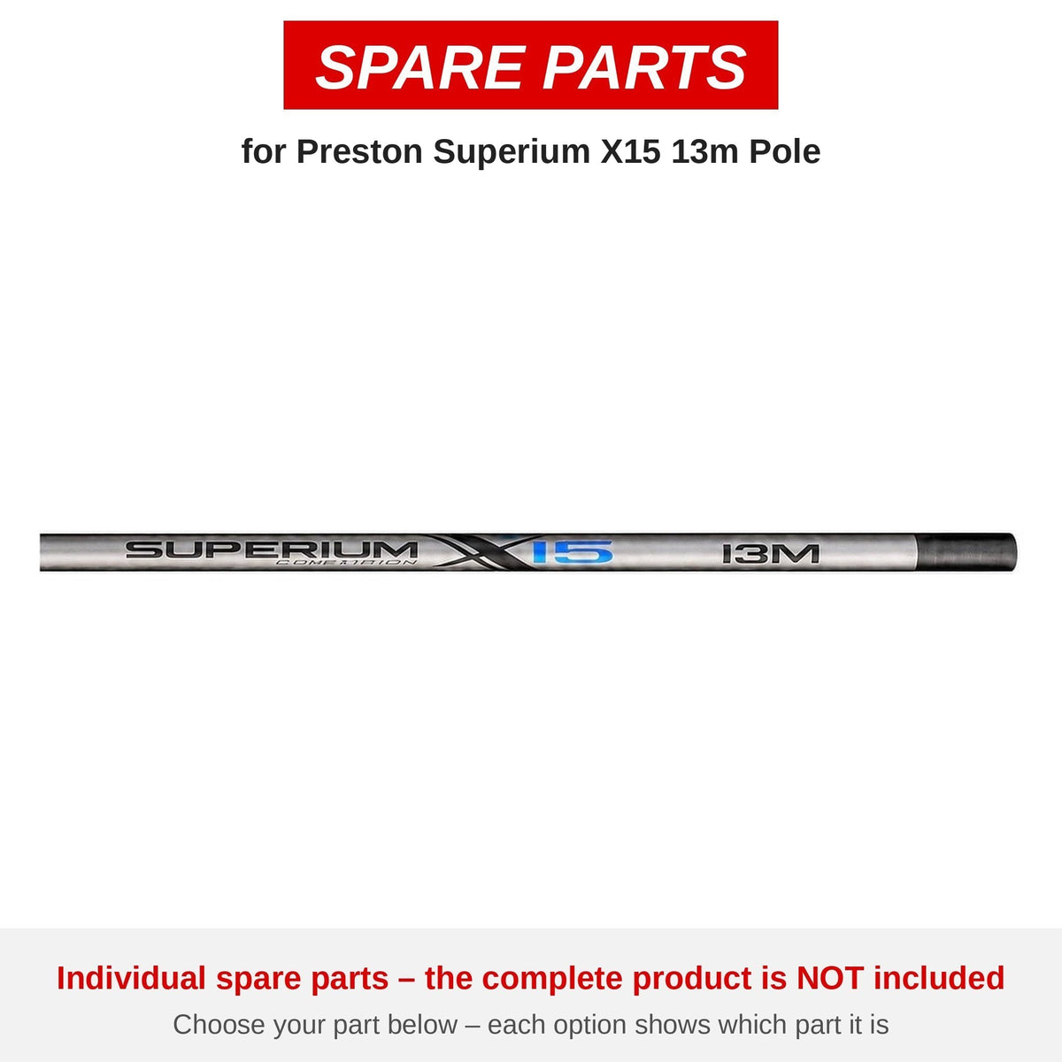 Preston Superium X15 13m Pole – onderdelen (P0240087)