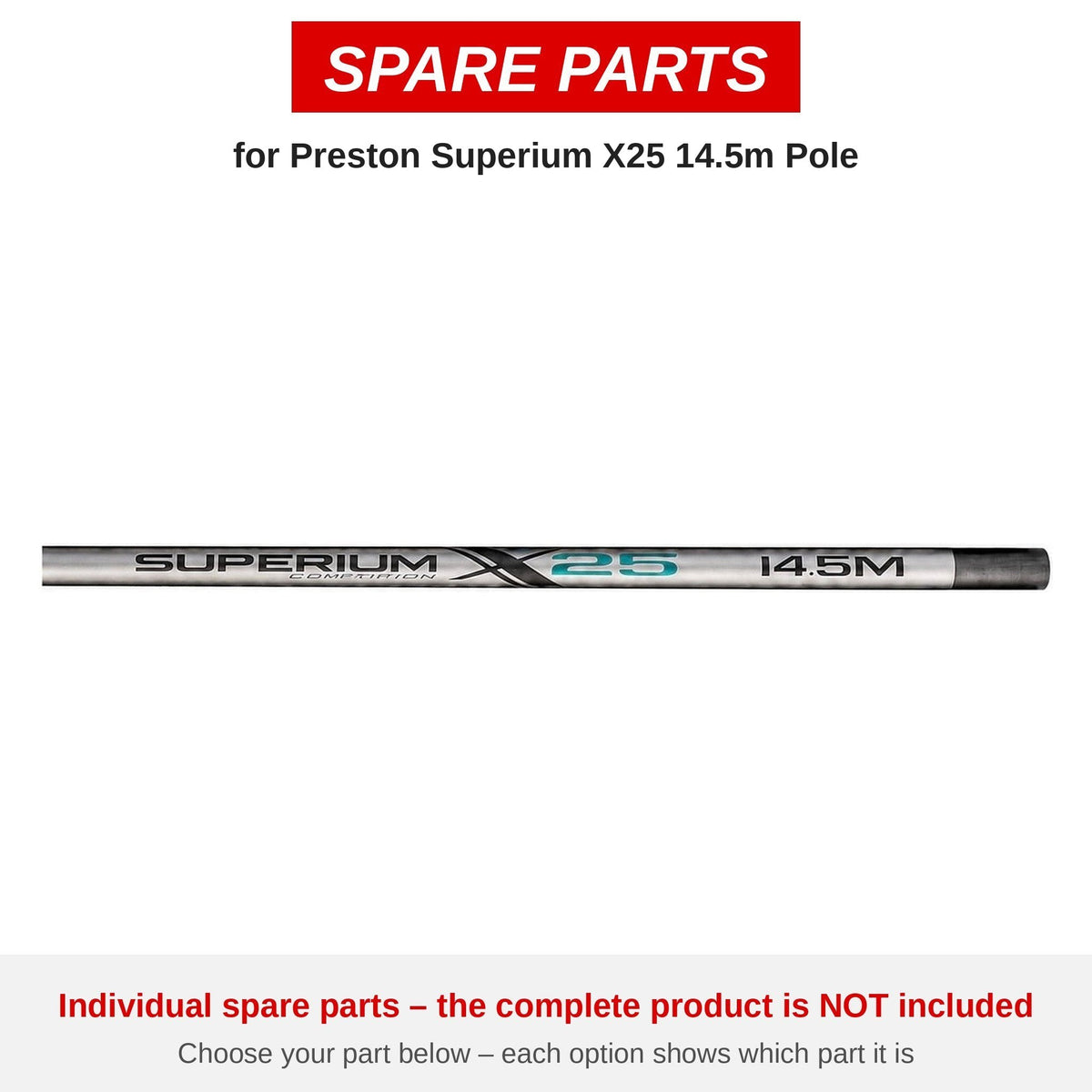 Preston Superium X25 14.5m Pole – onderdelen (P0240086)