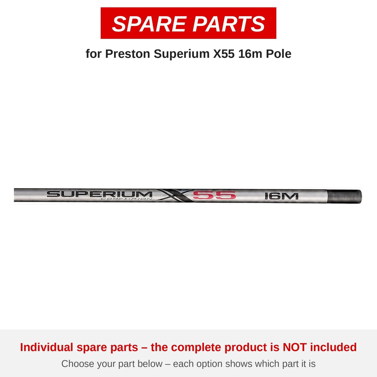 Preston Superium X55 16m Pole – onderdelen (P0240084)