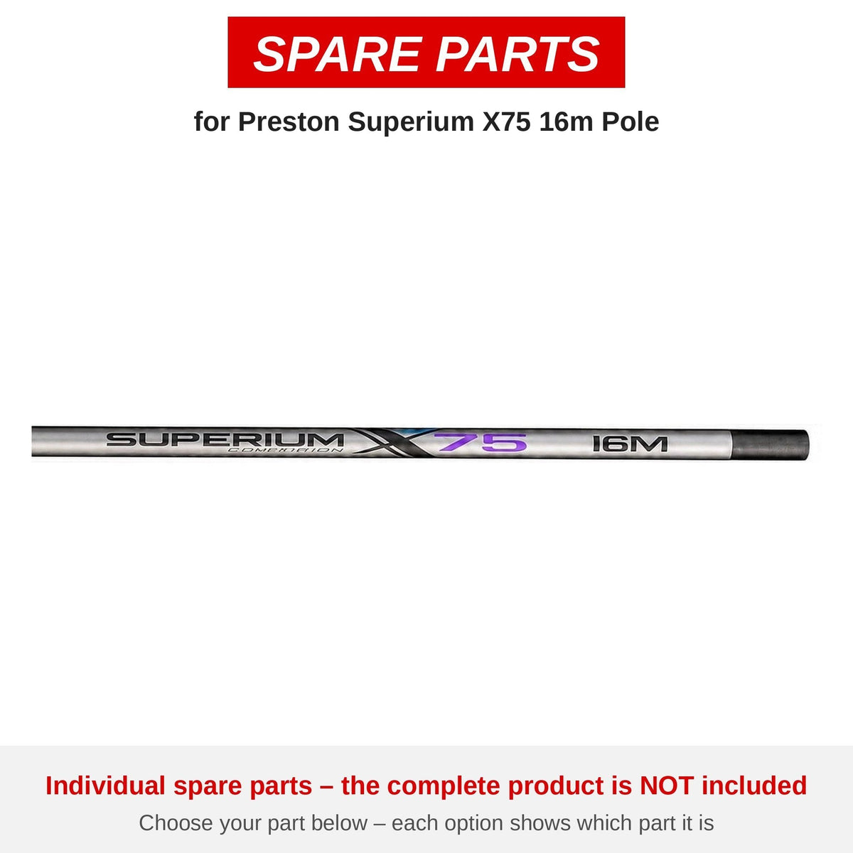 Preston Superium X75 16m Pole – onderdelen (P0240083)