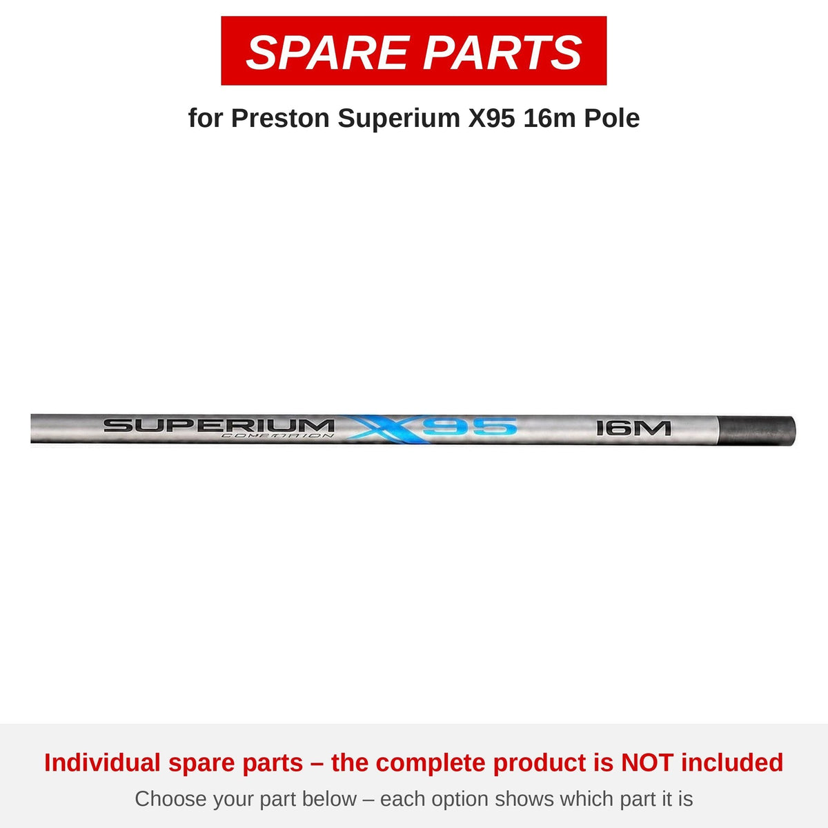 Preston Superium X95 16m Pole – onderdelen (P0240082)