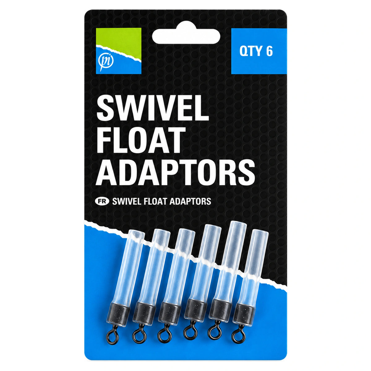 Preston Swivel Float Adaptors warteladapters voor wagglerdobbers, verpakking met zes adapters