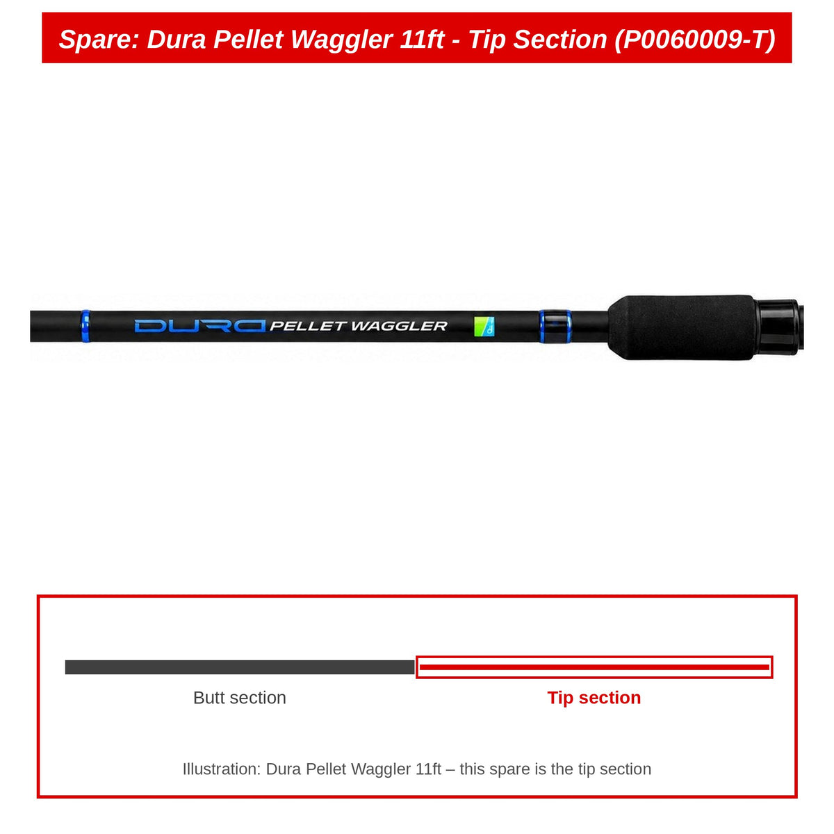 Preston Topdeel voor Dura Pellet Waggler 11ft hengel – P0060009-T