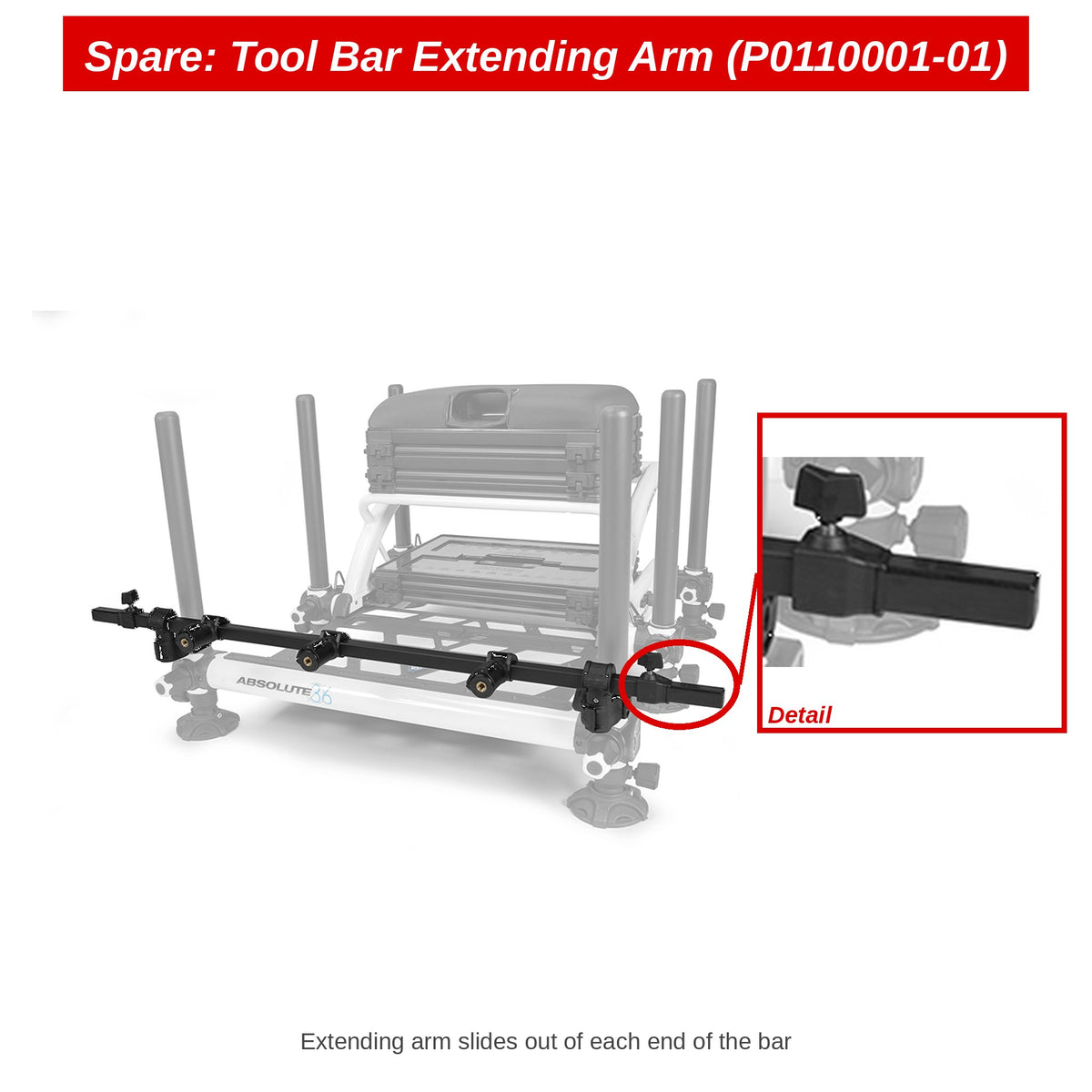 Preston Uitschuifarm voor Snaplok Tool Bar – P0110001-01