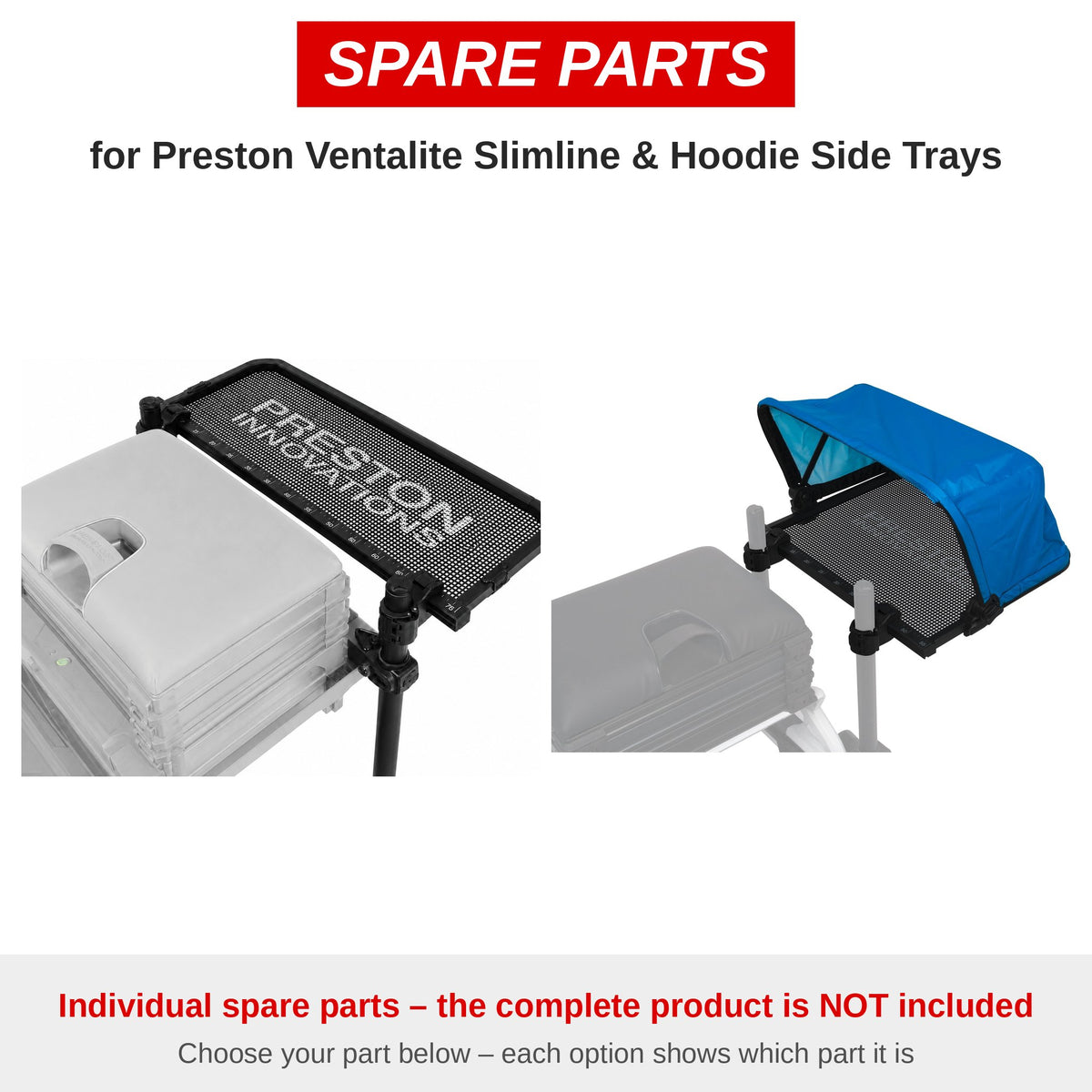 Preston Ventalite Slimline & Hoodie Side Trays – onderdelen
