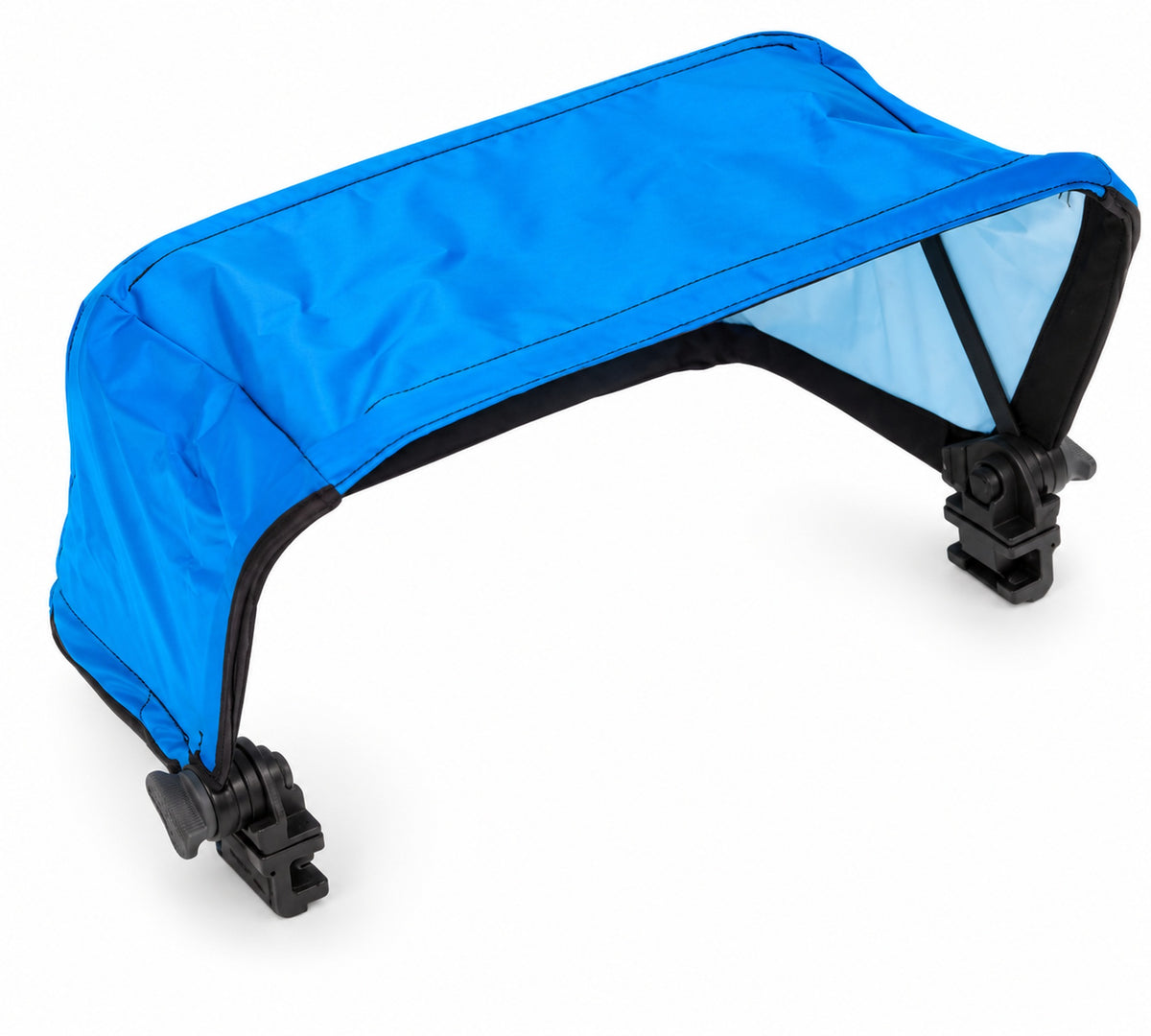 Preston Ventalite Small Hood Assembly Only – geopende blauwe aastafelkap met binnenzijde en beide zwarte bevestigingen