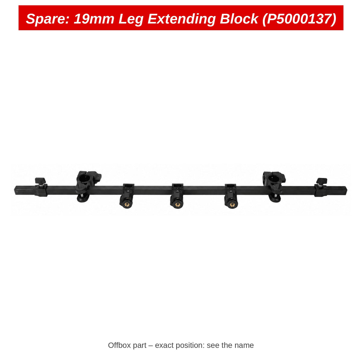 Preston Verlengblokje 19 mm poot voor Offbox Snaplok Tool Bar / Pole Support – P5000137