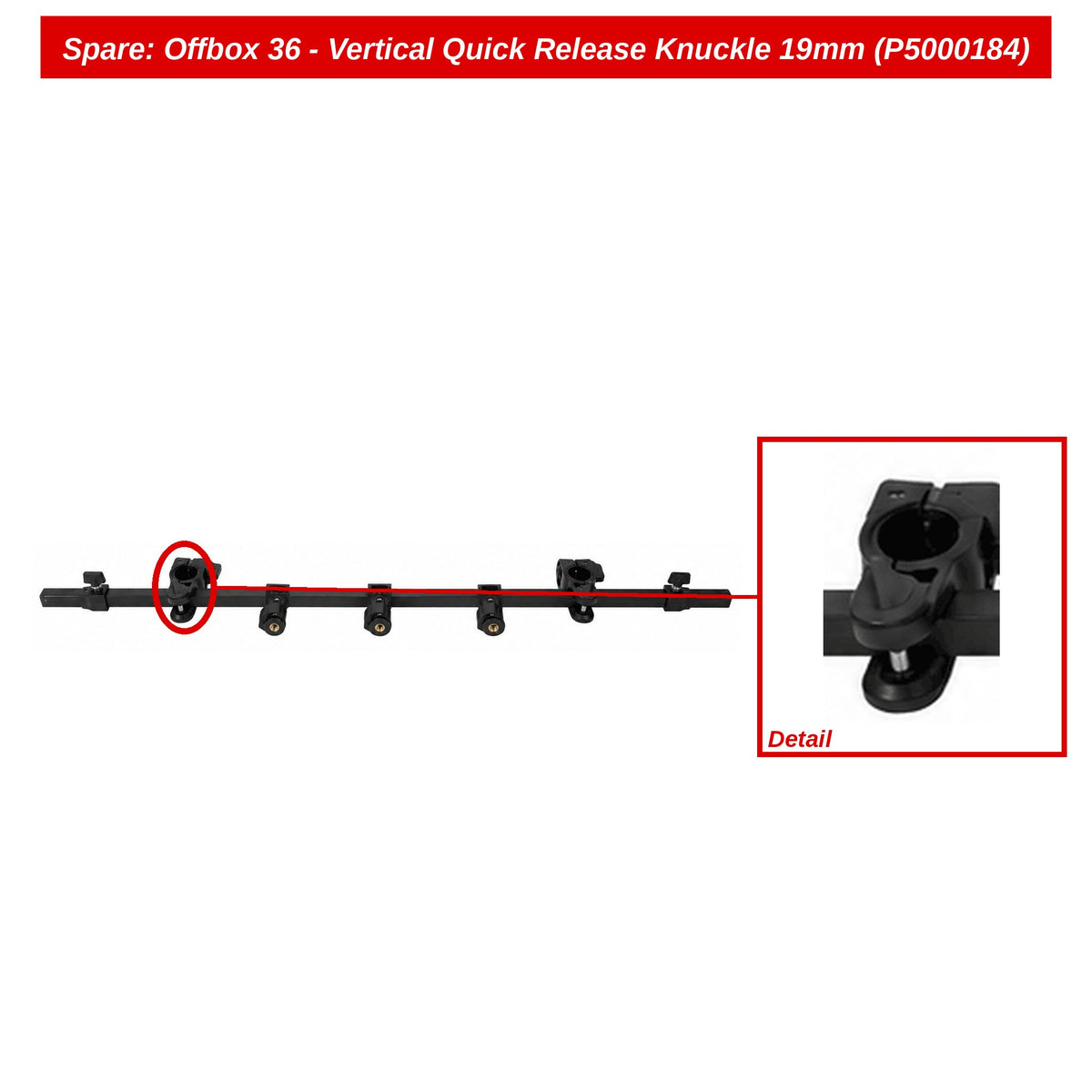Preston Verticale snelklem 19 mm voor Offbox SnapLok Tool Bar – P5000184