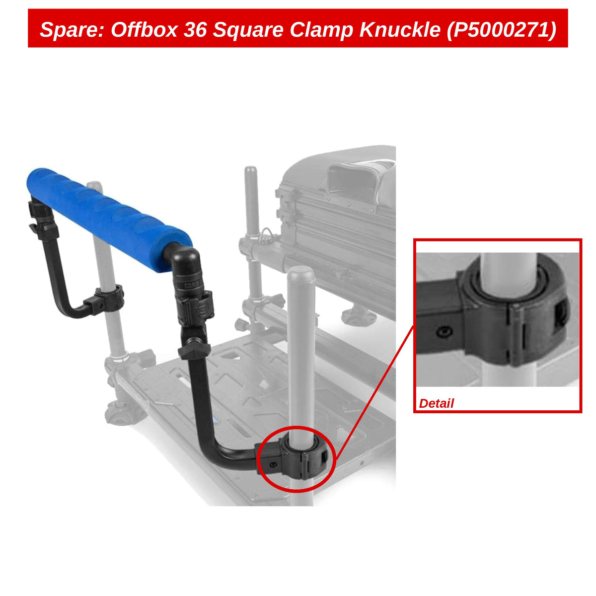 Preston Vierkante klem voor Offbox Pole Support – P5000271