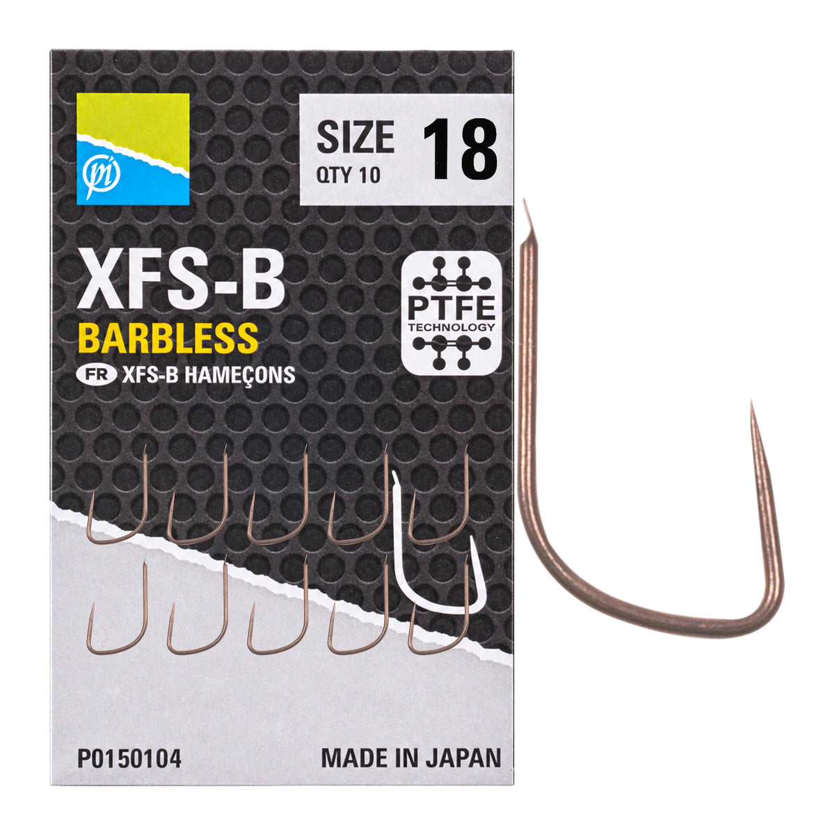 Preston XFS-B Barbless – haak zonder weerhaak, maat 18