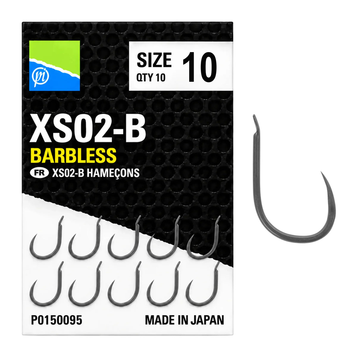 Preston XS02-B Hooks Barbless – verpakking en haak – maat 10