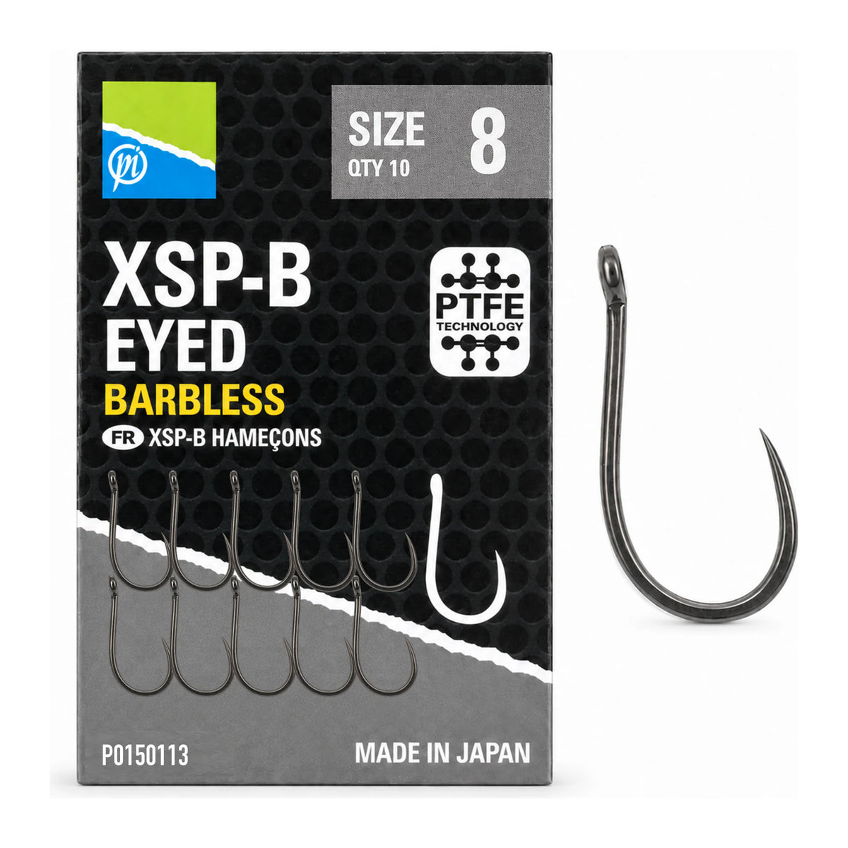 Preston XSP-B Eyed Barbless maat 8 – haak met oog zonder weerhaak