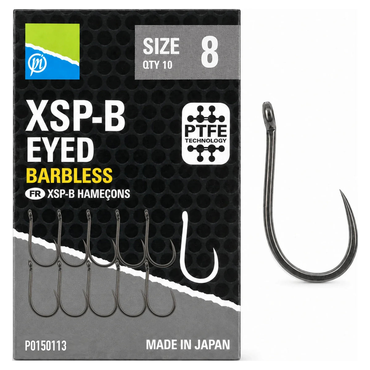 Preston XSP-B Eyed Barbless maat 8 – haak met oog zonder weerhaak