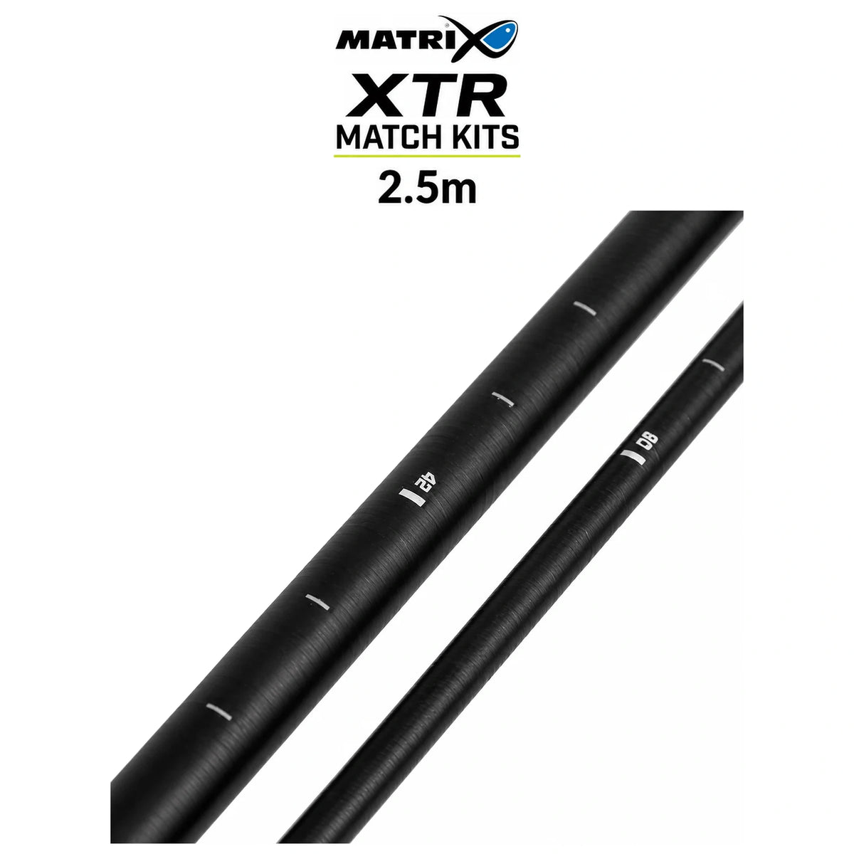 Matrix XTR Match Kits 2,5 m met twee diagonale zwarte delen en gecentreerd Matrix-logo
