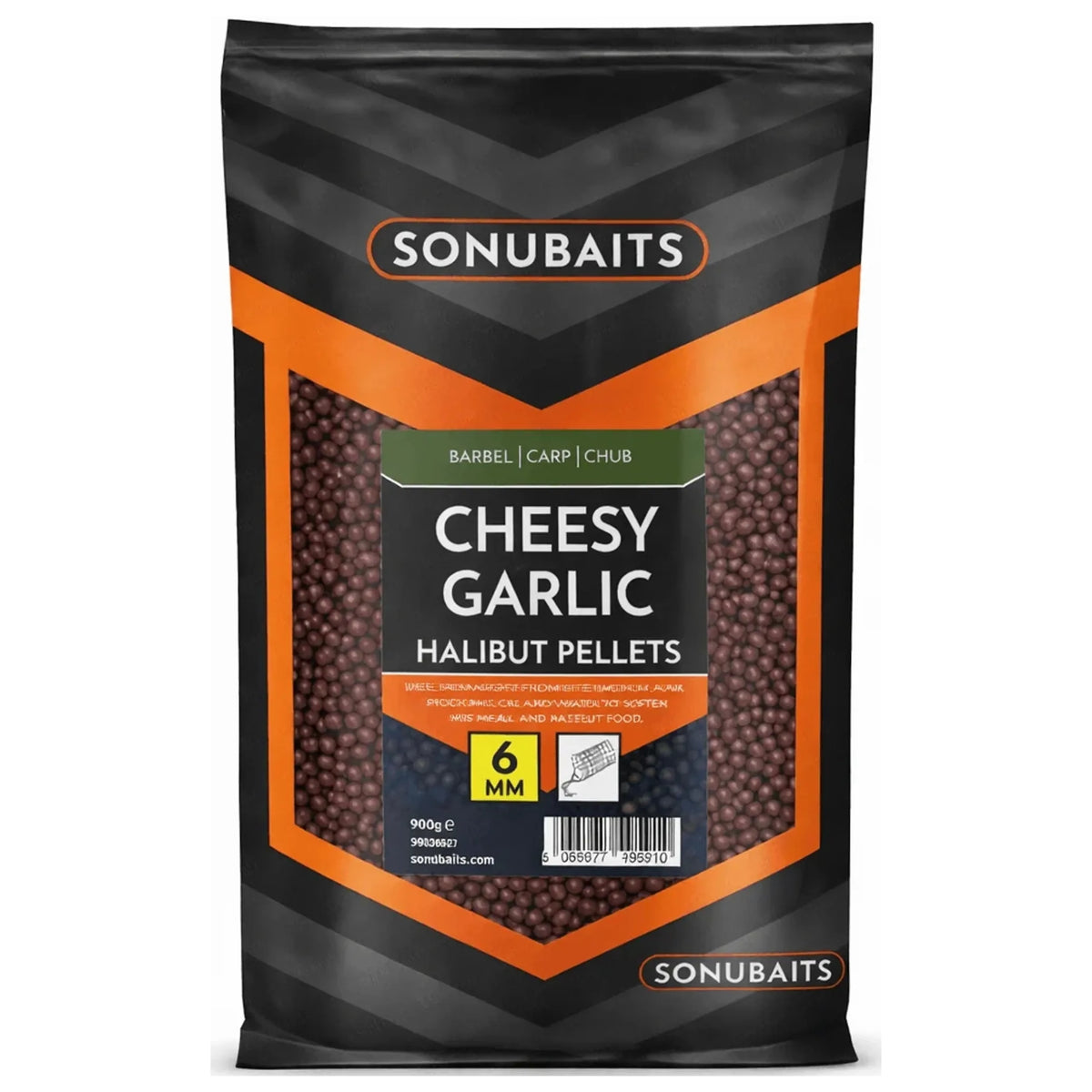 Sonubaits Cheesy Garlic Halibut Pellets 900g 6mm verpakking