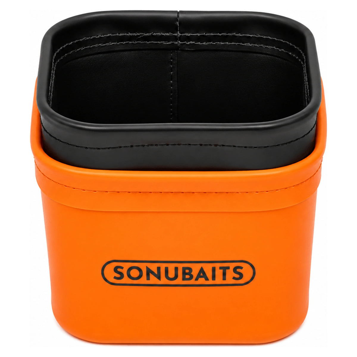 Compacte Sonubaits EVA Bait Tub & Strainer Set met oranje bak en zwarte zeef