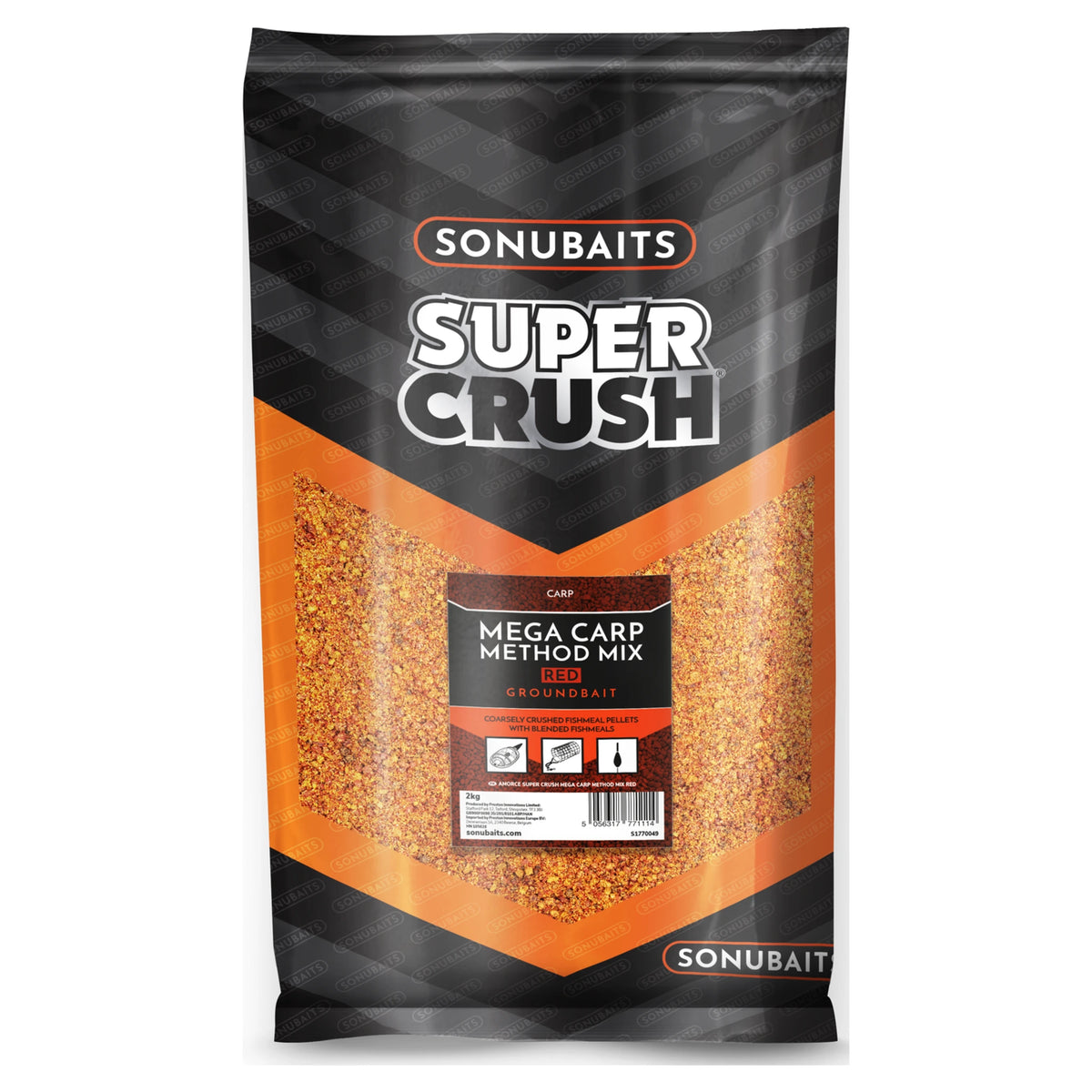 Sonubaits Super Crush Mega Carp Method Mix Red 2kg – rode grondvoermix