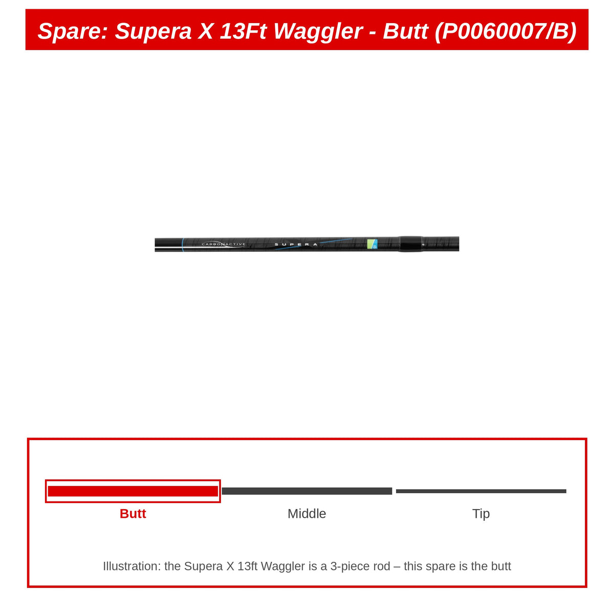 Spare: Supera X 13Ft Waggler - Butt (P0060007/B)