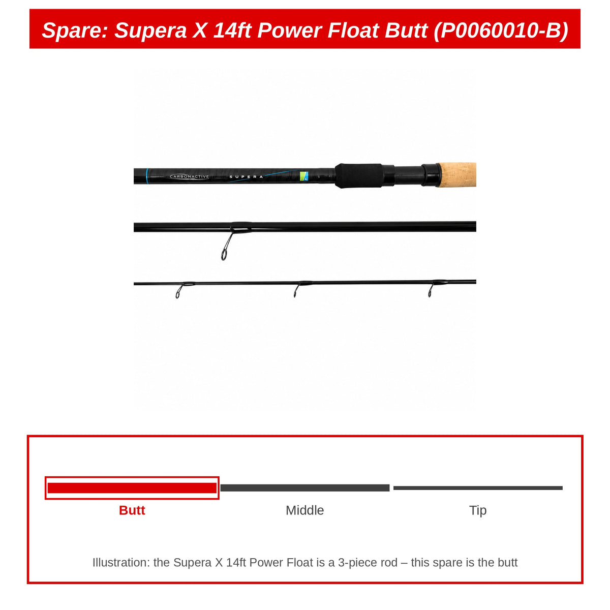 Spare: Supera X 14ft Power Float Butt (P0060010-B)