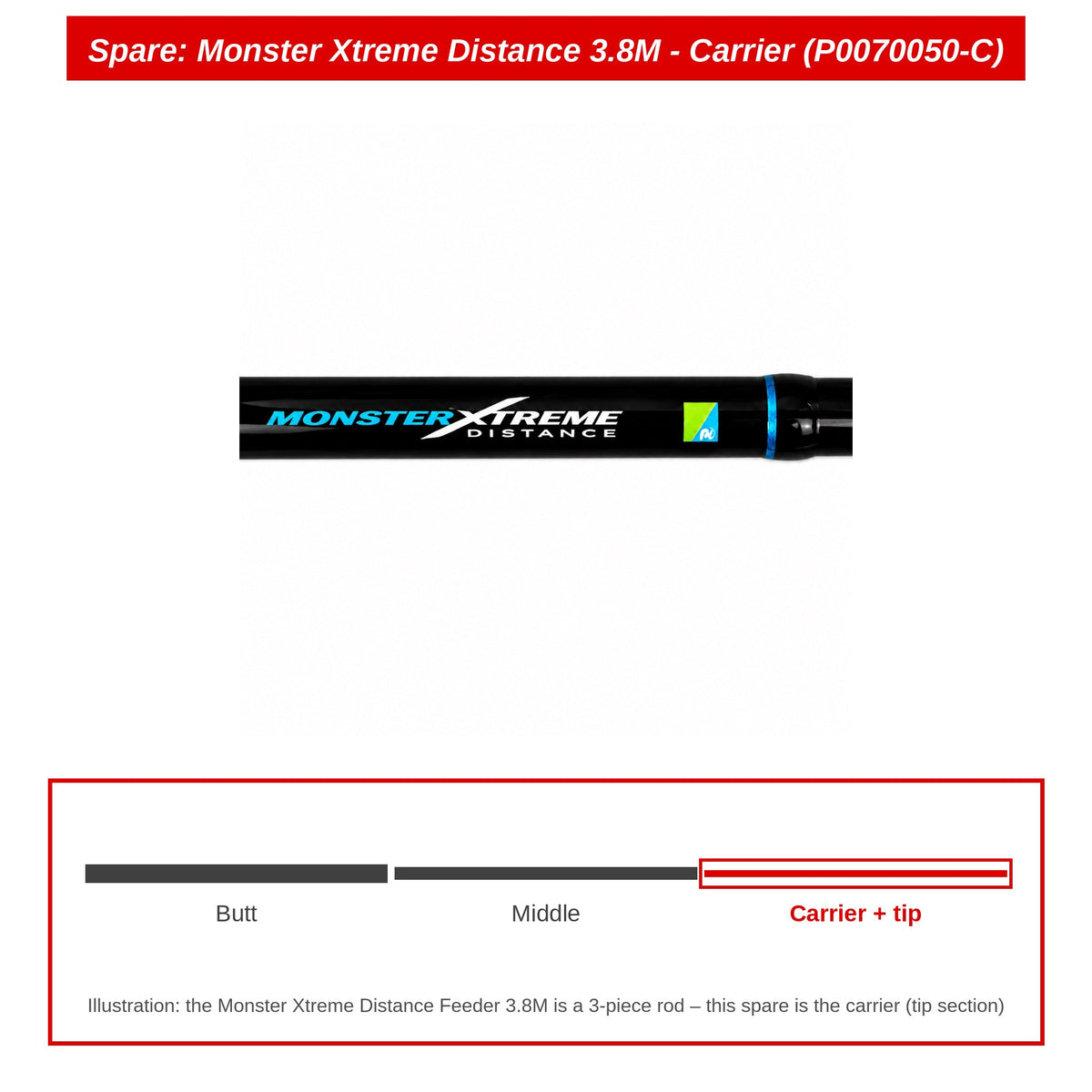 Spare: Monster Xtreme Distance 3.8M - Carrier (P0070050-C)